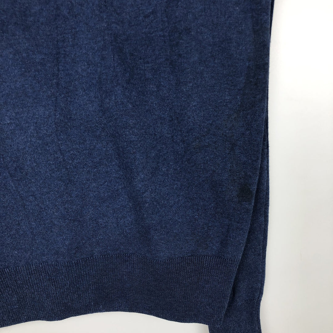 Ralph Lauren POLO RALPH LAUREN V-neck Pima cotton knit sweater, men's size L Pima Cotton blue type Vintage Second Hand