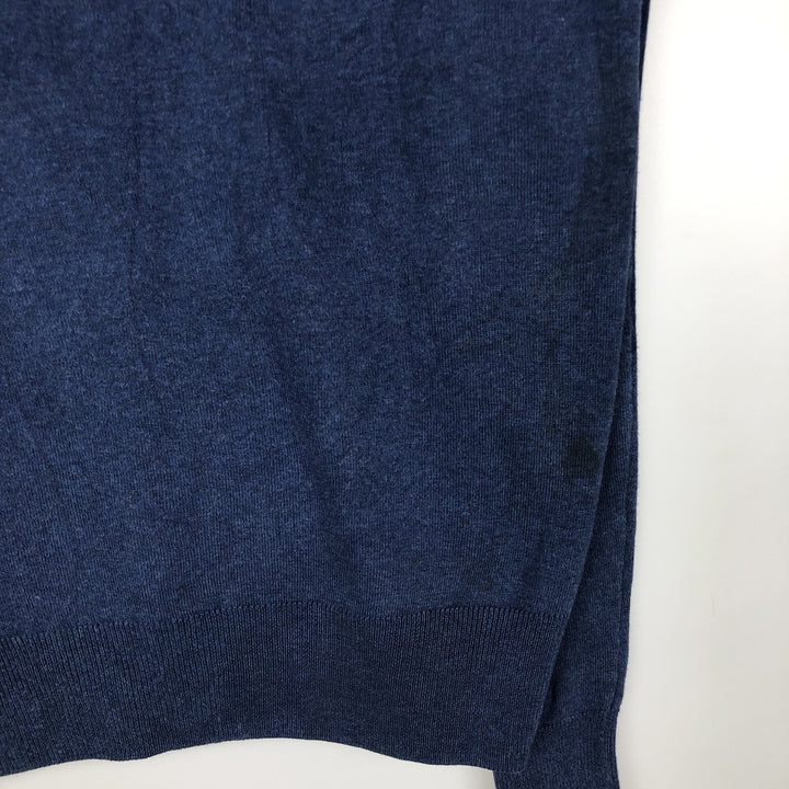 Ralph Lauren POLO RALPH LAUREN V-neck Pima cotton knit sweater, men's size L Pima Cotton blue type Vintage Second Hand