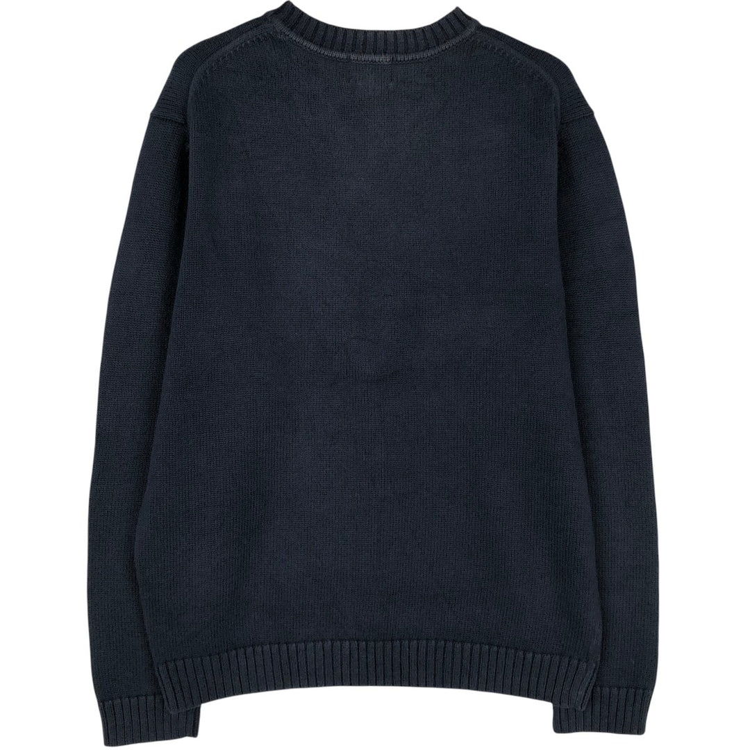 LLBean Cotton Knit Sweater, Men's Size M cotton navy blue type Vintage Second Hand