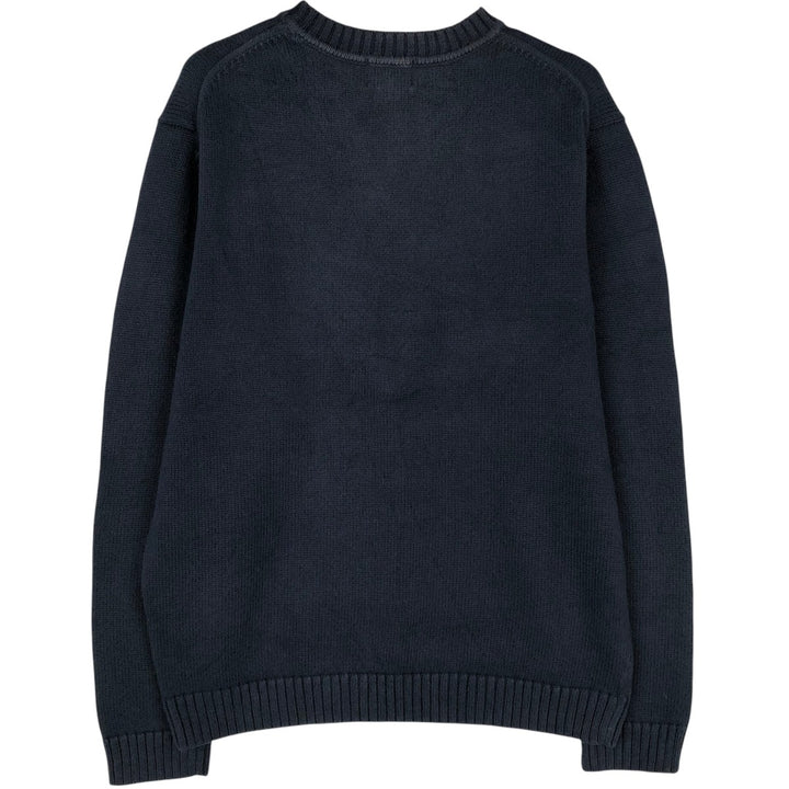 LLBean Cotton Knit Sweater, Men's Size M cotton navy blue type Vintage Second Hand