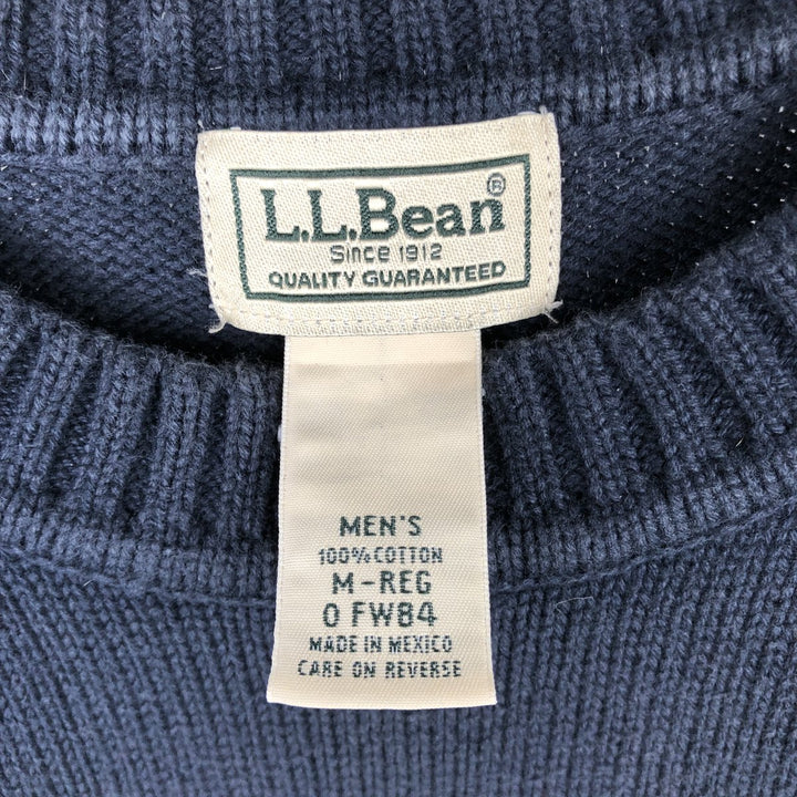 LLBean Cotton Knit Sweater, Men's Size M cotton navy blue type Vintage Second Hand