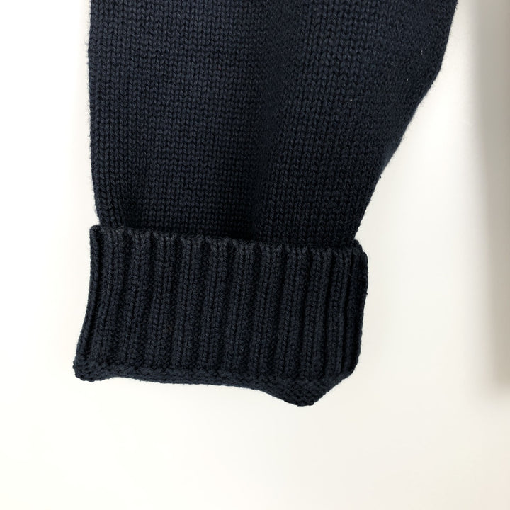 LLBean Cotton Knit Sweater, Men's Size M cotton navy blue type Vintage Second Hand