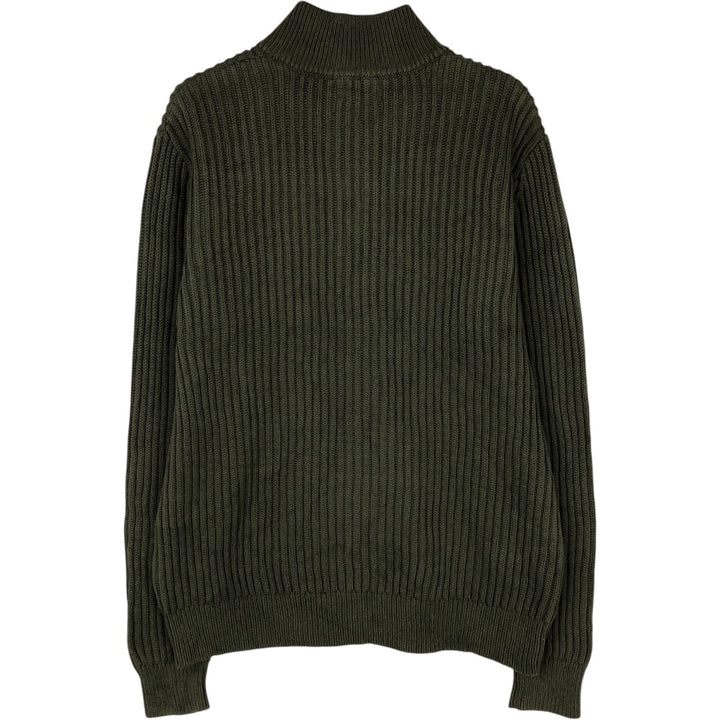 90s-00'S LLBean Driver's Knit Sweater, Men's Size M (approx.) cotton Khaki type Vintage Second Hand