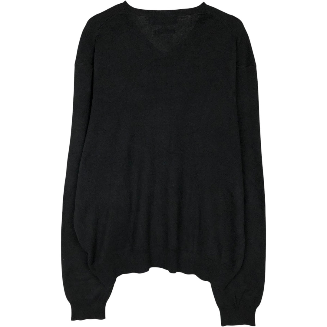 Ralph Lauren POLO by Ralph Lauren V-neck Pima cotton knit sweater, men's size XL Pima Cotton black type Vintage Second Hand