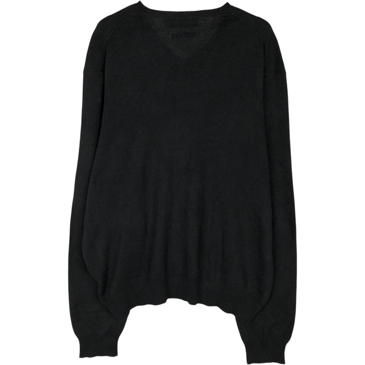 Ralph Lauren POLO by Ralph Lauren V-neck Pima cotton knit sweater, men's size XL Pima Cotton black type Vintage Second Hand