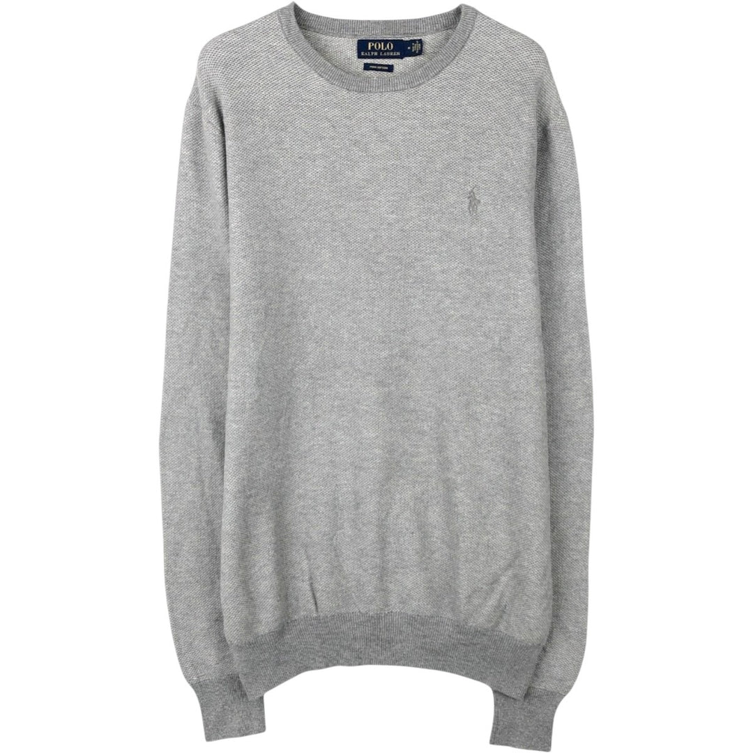 Ralph Lauren POLO RALPH LAUREN Pima cotton knit sweater, men's size M cotton gray type Vintage Second Hand