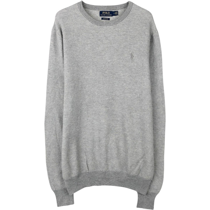 Ralph Lauren POLO RALPH LAUREN Pima cotton knit sweater, men's size M cotton gray type Vintage Second Hand