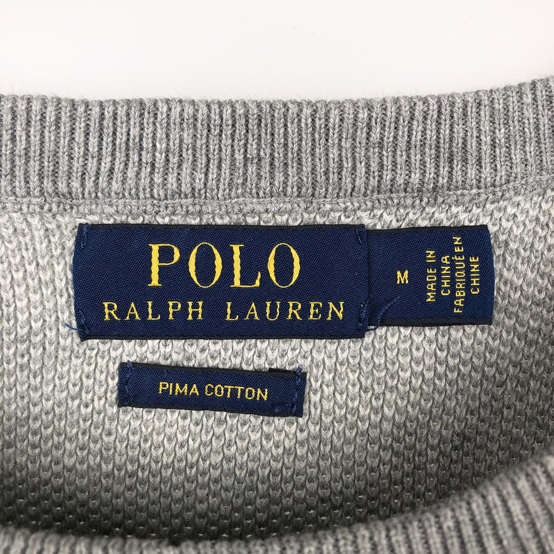 Ralph Lauren POLO RALPH LAUREN Pima cotton knit sweater, men's size M cotton gray type Vintage Second Hand