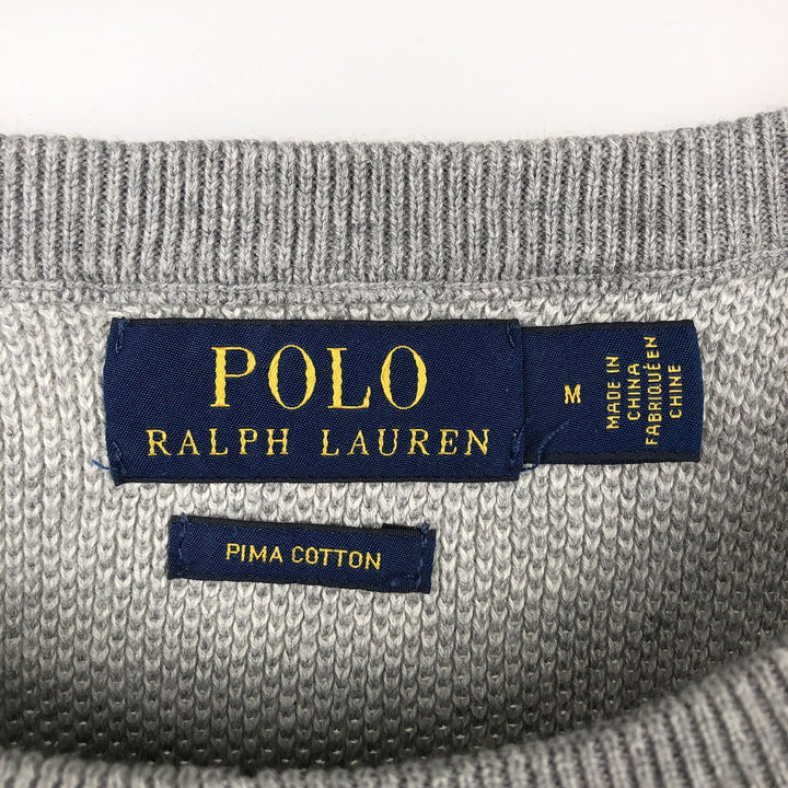 Ralph Lauren POLO RALPH LAUREN Pima cotton knit sweater, men's size M cotton gray type Vintage Second Hand