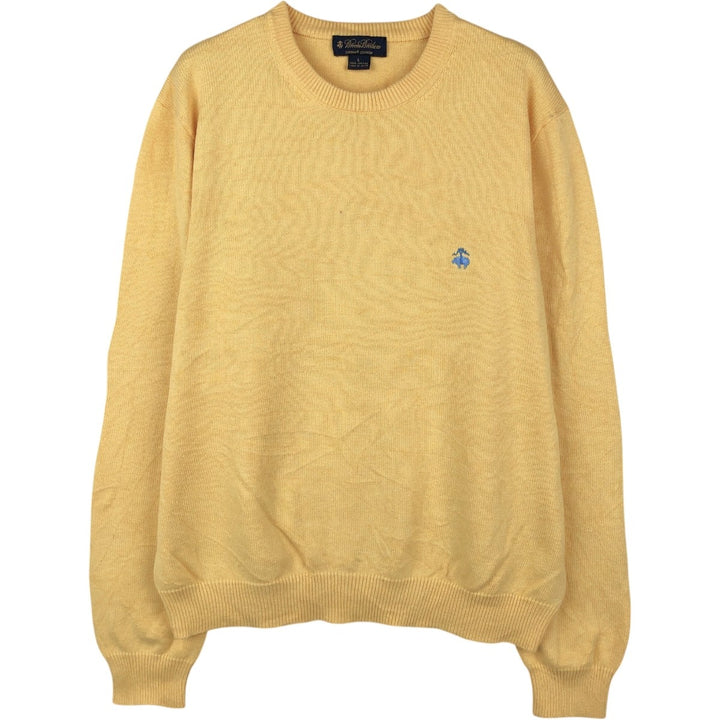 Brooks Brothers cotton knit sweater, men's size L (equivalent) cotton yellow type Vintage Second Hand