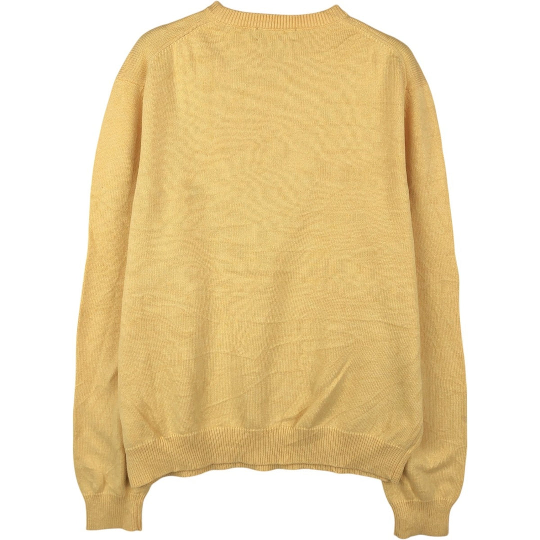 Brooks Brothers cotton knit sweater, men's size L (equivalent) cotton yellow type Vintage Second Hand