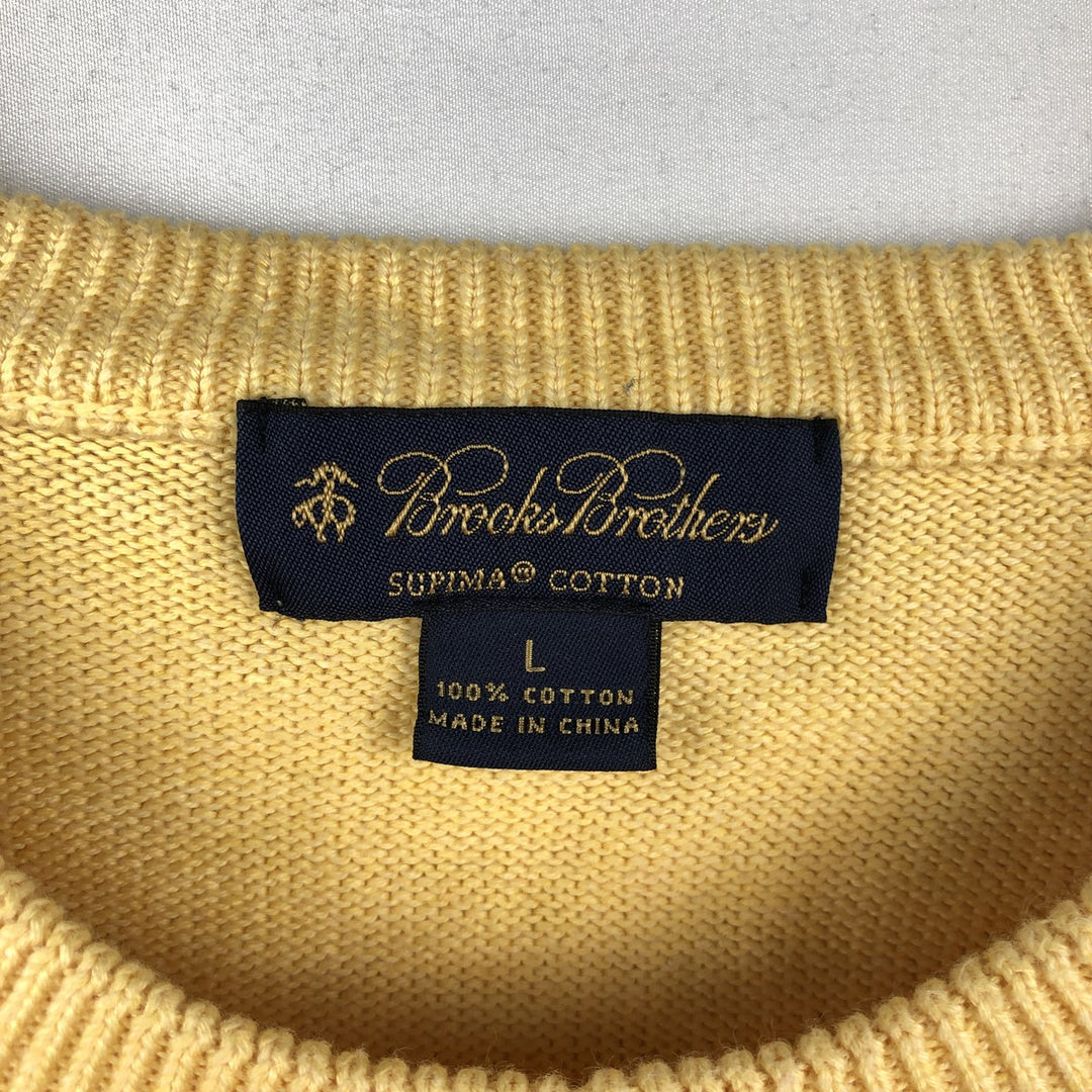Brooks Brothers cotton knit sweater, men's size L (equivalent) cotton yellow type Vintage Second Hand