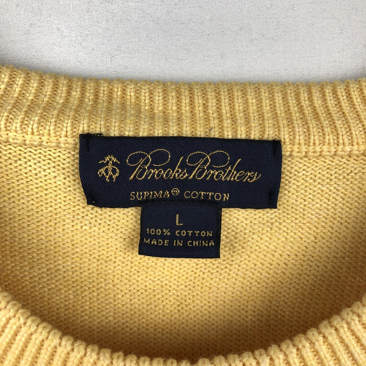 Brooks Brothers cotton knit sweater, men's size L (equivalent) cotton yellow type Vintage Second Hand