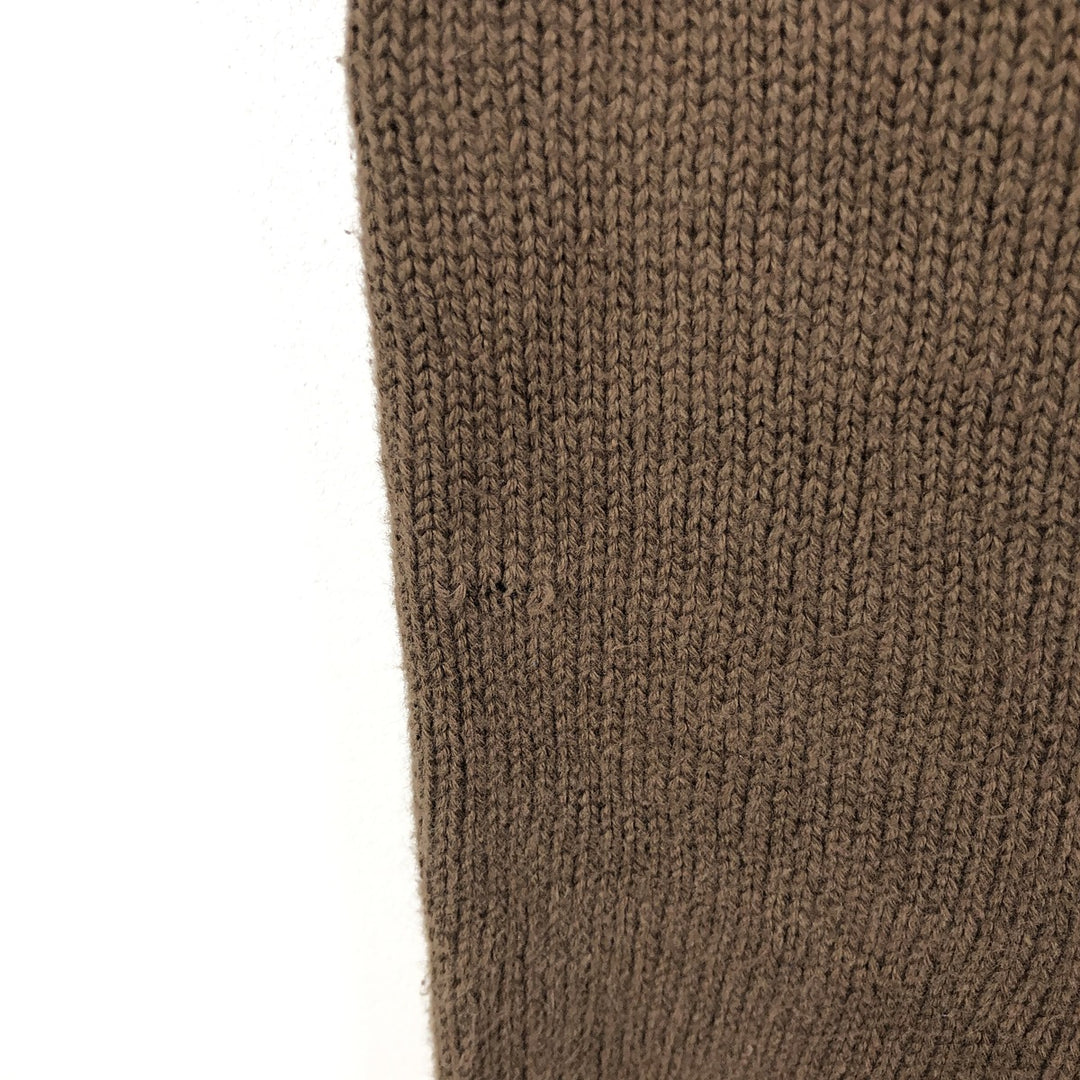 Eddie Bauer Henley Neck Cotton Knit Sweater Men's M Size cotton brown type Vintage Second Hand