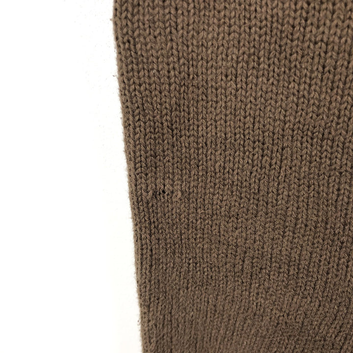 Eddie Bauer Henley Neck Cotton Knit Sweater Men's M Size cotton brown type Vintage Second Hand