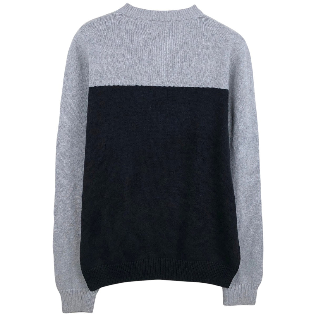 Donna Karan New York (DKNY) Two-Tone Cotton Knit Sweater, Men's Size M (approx.) cotton gray type Vintage Second Hand