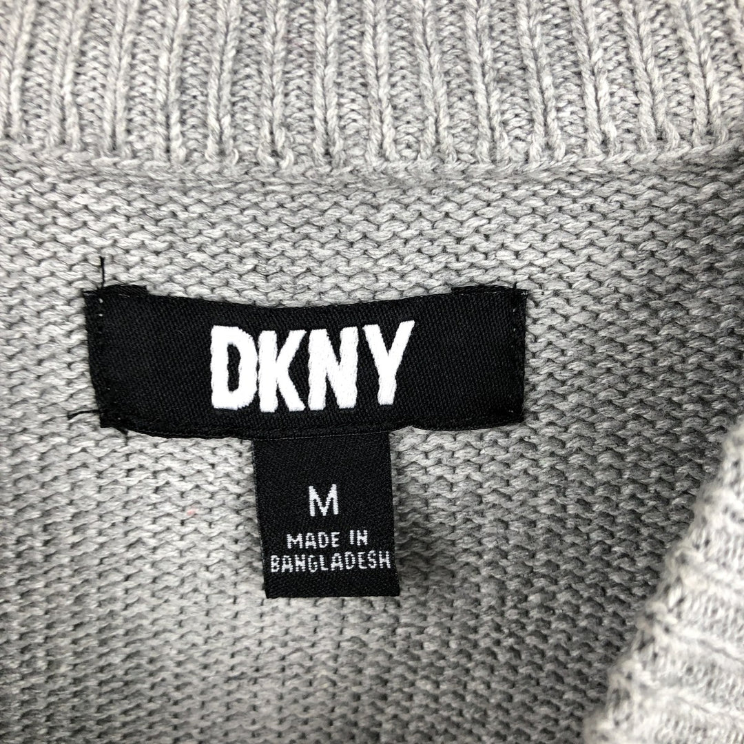 Donna Karan New York (DKNY) Two-Tone Cotton Knit Sweater, Men's Size M (approx.) cotton gray type Vintage Second Hand