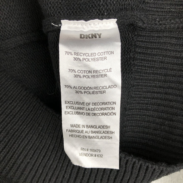 Donna Karan New York (DKNY) Two-Tone Cotton Knit Sweater, Men's Size M (approx.) cotton gray type Vintage Second Hand