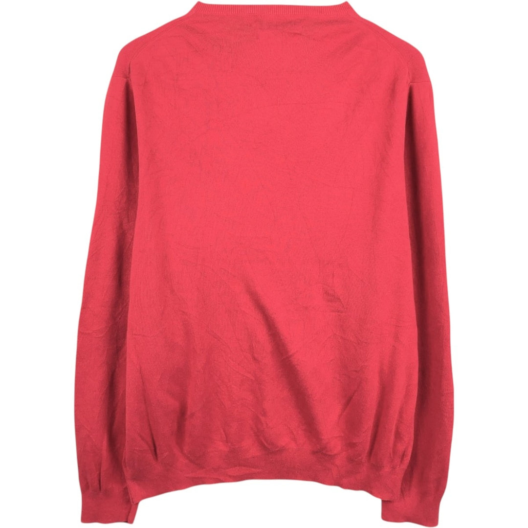 Ralph Lauren POLO by Ralph Lauren V-neck Pima cotton knit sweater, men's size XL Pima Cotton red type Vintage Second Hand