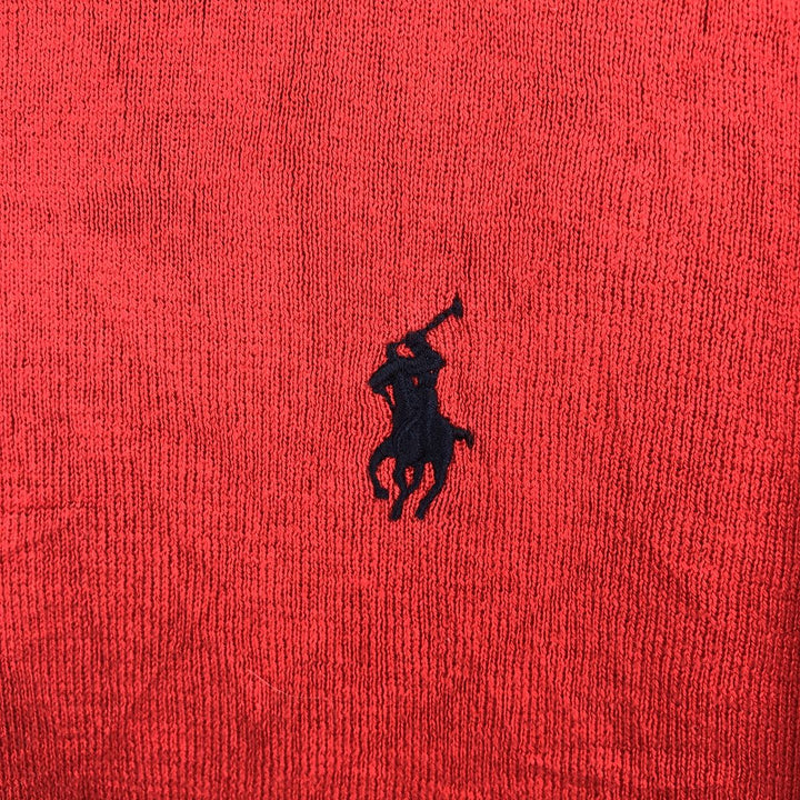 Ralph Lauren POLO by Ralph Lauren V-neck Pima cotton knit sweater, men's size XL Pima Cotton red type Vintage Second Hand