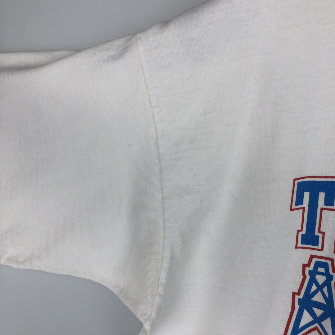 90'S Fruit of the Loom Tennessee Titans sports print t-shirt, made in USA, men's size XL equivalent, vintage. cotton white type Vintage Second Hand