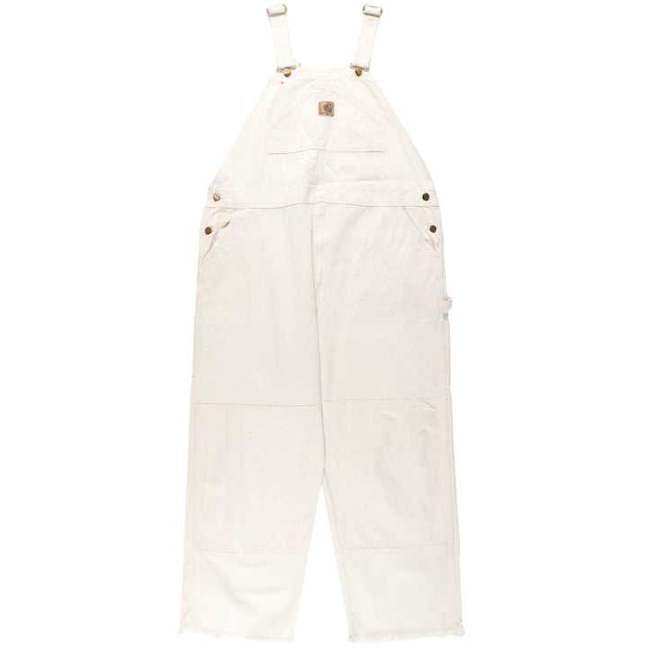 Carhartt denim overalls, men's size W46 (approx.) unclear white type Vintage Second Hand