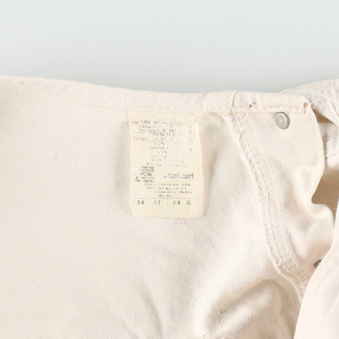 Carhartt denim overalls, men's size W46 (approx.) unclear white type Vintage Second Hand