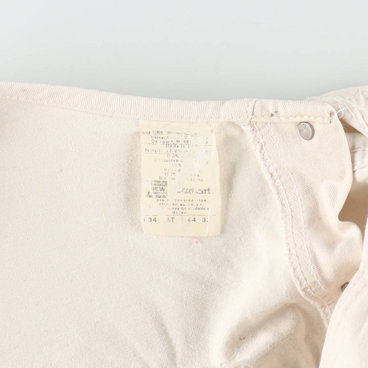 Carhartt denim overalls, men's size W46 (approx.) unclear white type Vintage Second Hand