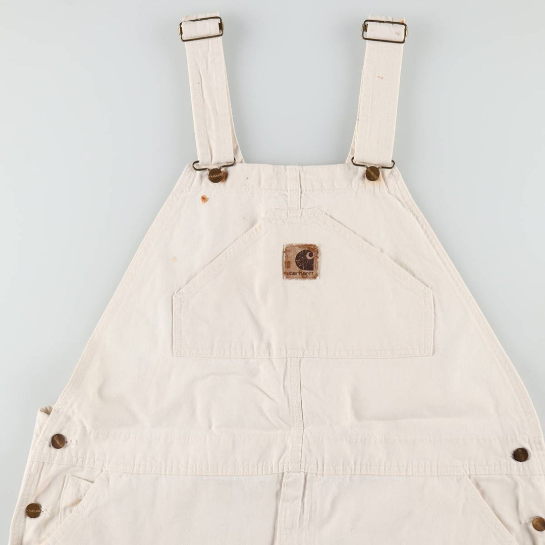 Carhartt denim overalls, men's size W46 (approx.) unclear white type Vintage Second Hand
