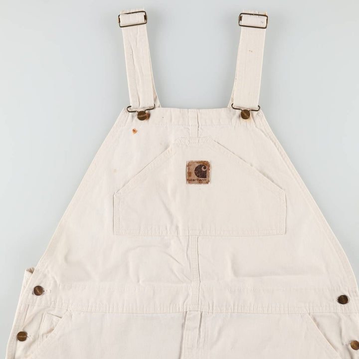 Carhartt denim overalls, men's size W46 (approx.) unclear white type Vintage Second Hand