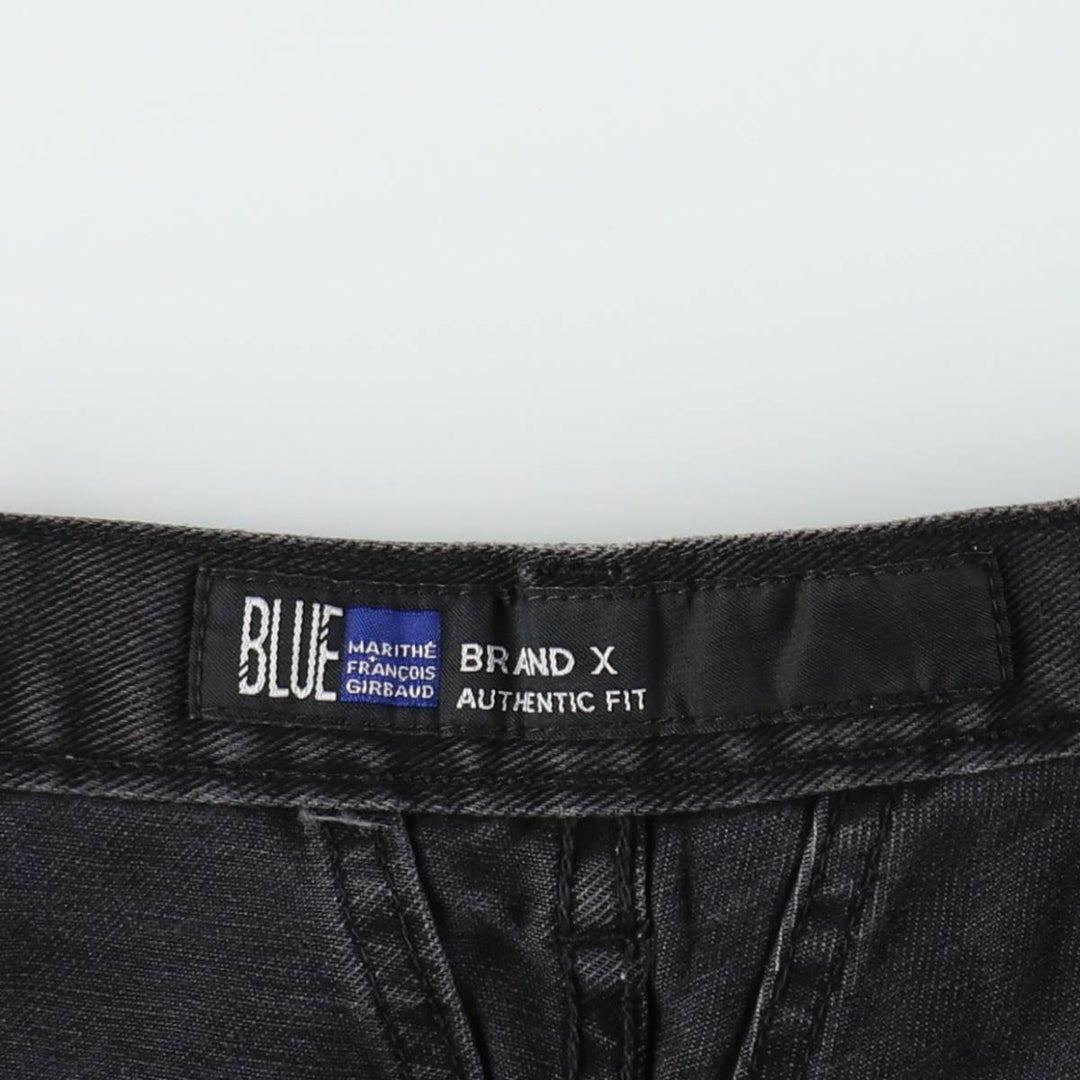 Marithé François Girbaud BLUE BRAND X AUTHENTIC FIT Black Denim Tapered Denim Pants (Men's W39 equivalent) cotton black type Vintage Second Hand