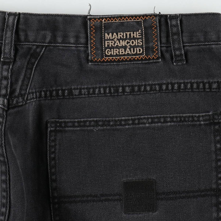 Marithé François Girbaud BLUE BRAND X AUTHENTIC FIT Black Denim Tapered Denim Pants (Men's W39 equivalent) cotton black type Vintage Second Hand