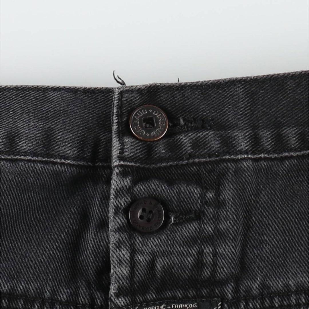 Marithé François Girbaud BLUE BRAND X AUTHENTIC FIT Black Denim Tapered Denim Pants (Men's W39 equivalent) cotton black type Vintage Second Hand