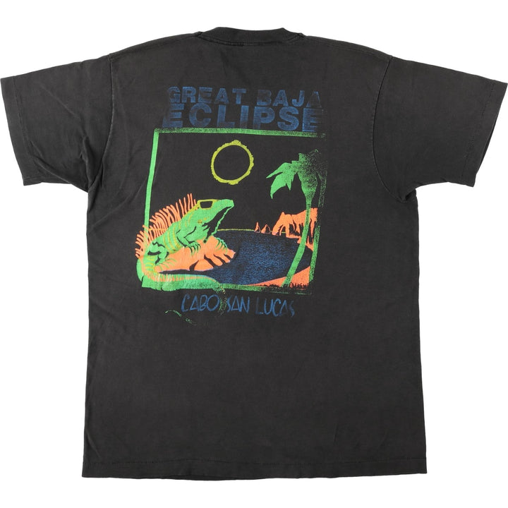Vintage printed T-shirt from the 1990s, equivalent to men's size L. unclear black type Vintage Second Hand