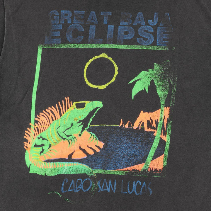 Vintage printed T-shirt from the 1990s, equivalent to men's size L. unclear black type Vintage Second Hand