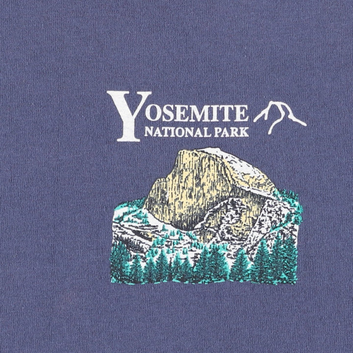 ~90'S Yosemite National Park Print T-Shirt, Men's Size M (Equivalent), Vintage unclear navy blue type Vintage Second Hand