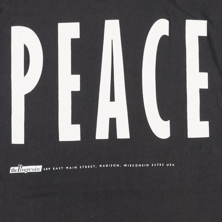 90'S message print T-shirt, men's size S equivalent, vintage. unclear black type Vintage Second Hand