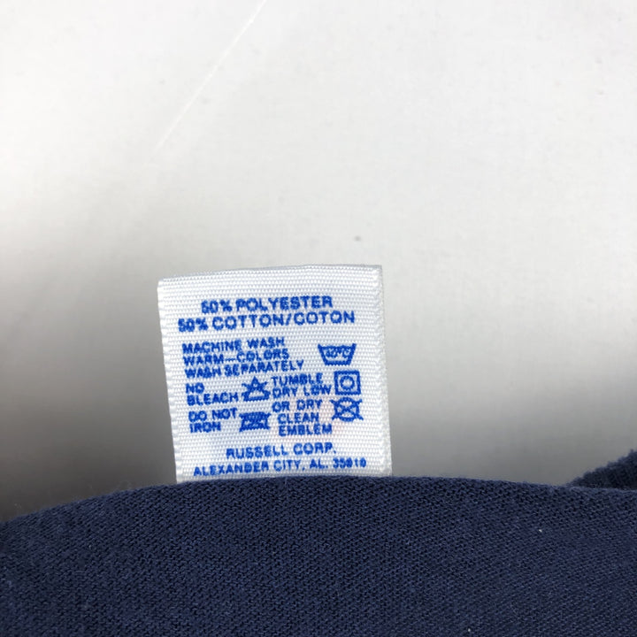 Vintage 90'S Russell print T-shirt, Made in USA, Men's XL polyester navy blue type Vintage Second Hand