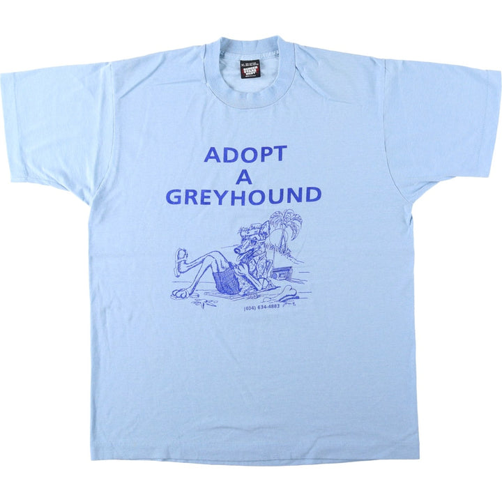 80s-90'S Screen Stars Best Print T-Shirt, Made in USA, Men's XL equivalent, Vintage cotton Blue type light blue Vintage Second Hand