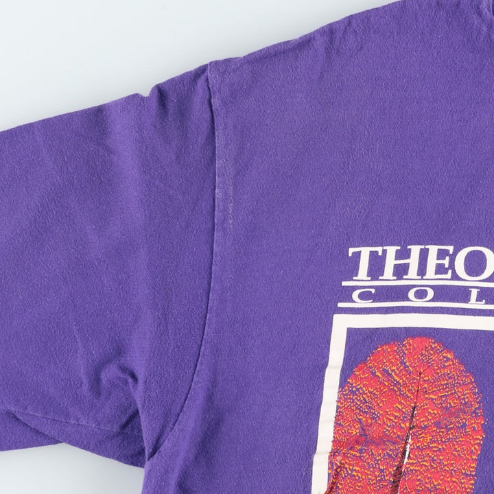 80'S Hanes BEEFY-T Blue Tag Theora Hamblett Art T-Shirt Made in USA Men's XL equivalent cotton purple type Vintage Second Hand