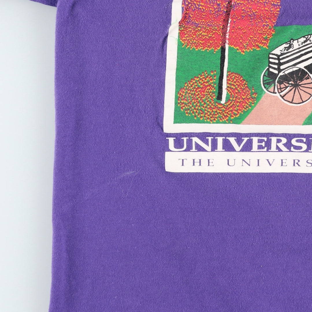 80'S Hanes BEEFY-T Blue Tag Theora Hamblett Art T-Shirt Made in USA Men's XL equivalent cotton purple type Vintage Second Hand