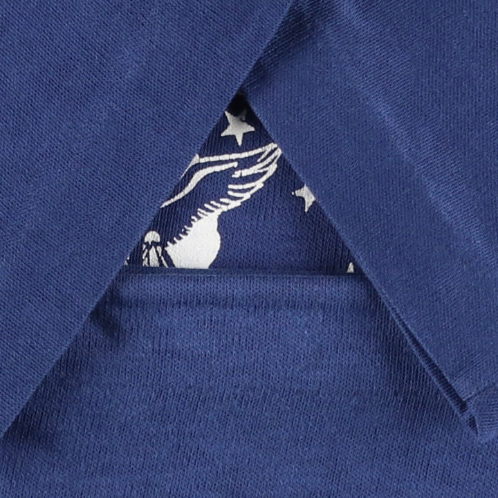 70s-80'S ARTEX 3/4 Sleeve Military Print T-Shirt, Football T-Shirt, Made in USA, Men's XL Equivalent, Vintage cotton navy blue type Vintage Second Hand