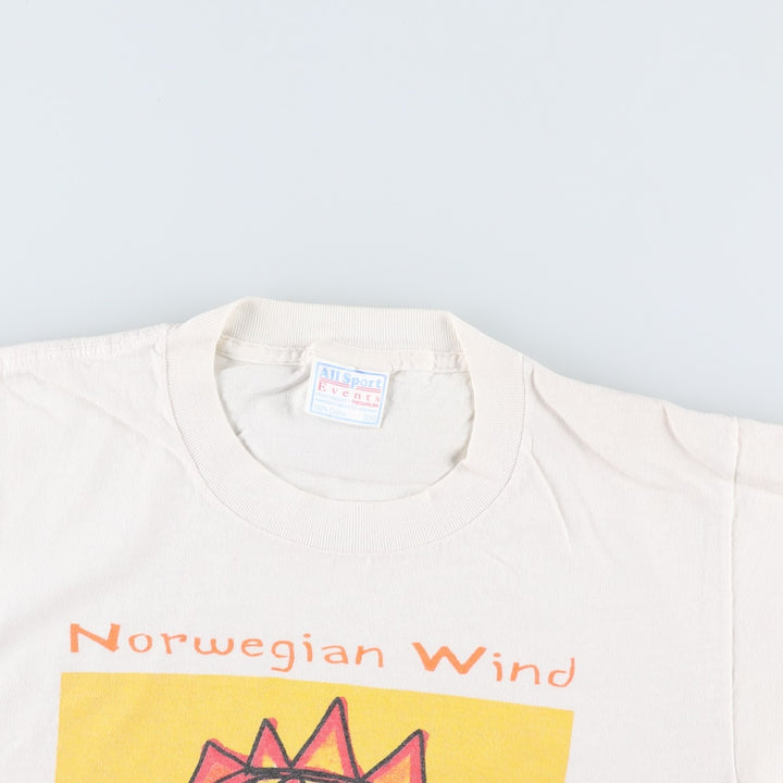 90'S All Sport Events Print T-Shirt, Men's Size S (approx.), Vintage cotton white type Vintage Second Hand