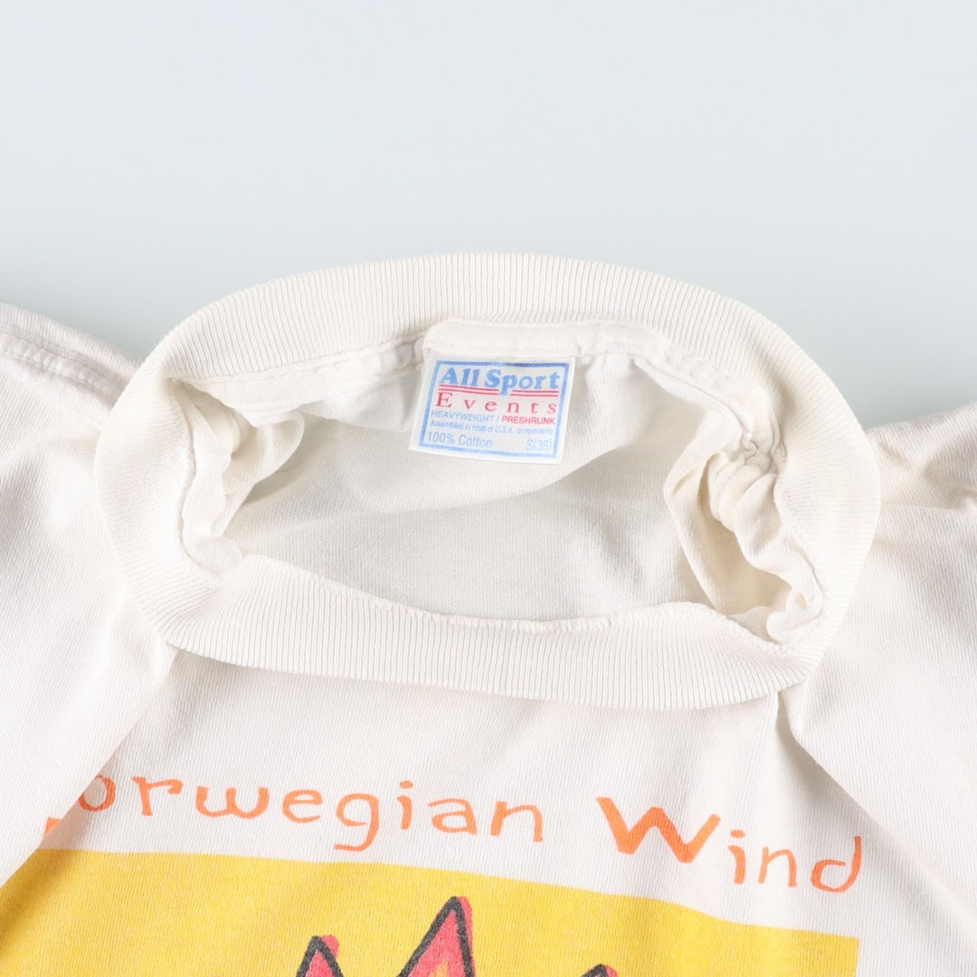 90'S All Sport Events Print T-Shirt, Men's Size S (approx.), Vintage cotton white type Vintage Second Hand