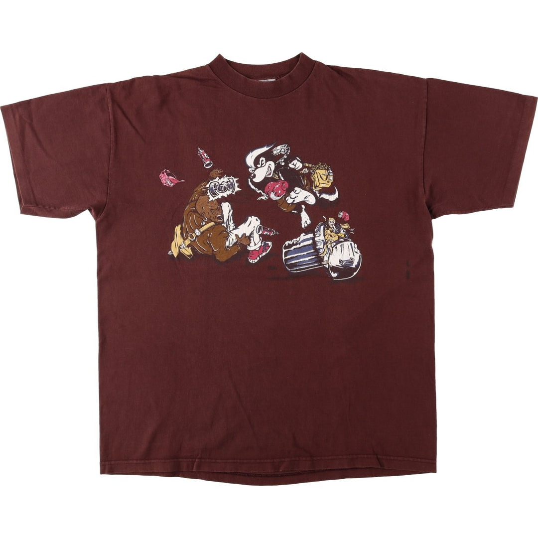 SKUNK Print T-Shirt, Made in USA, Men's XL (approx.), Vintage unclear chocolate Vintage Second Hand
