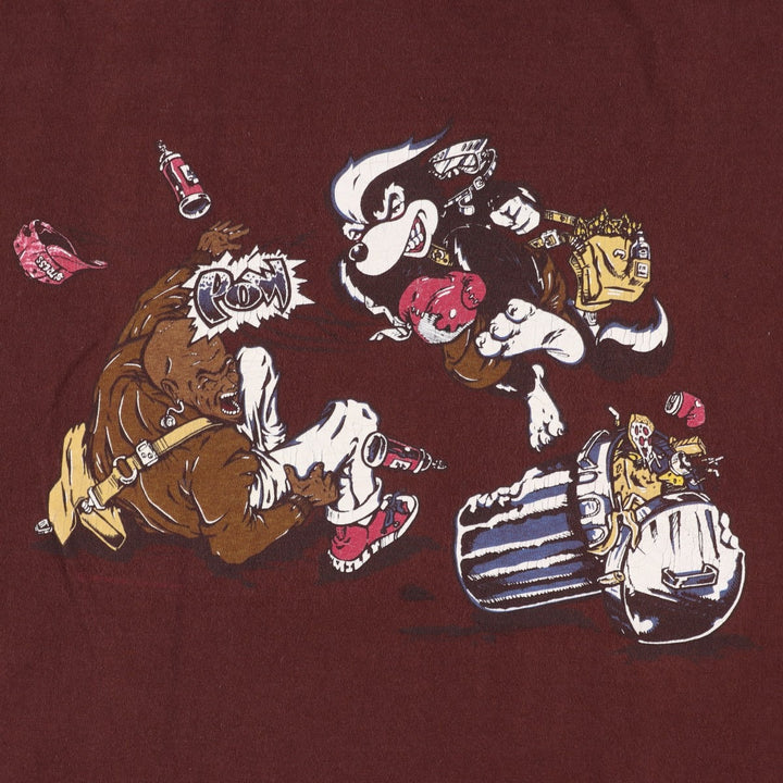 SKUNK Print T-Shirt, Made in USA, Men's XL (approx.), Vintage unclear chocolate Vintage Second Hand