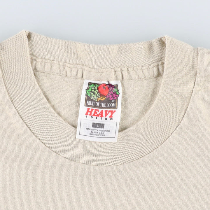 90'S Fruit of the Loom Forensics Middle Level Tournament Print T-Shirt, Made in USA, Men's Size L (approx.), Vintage cotton Beige type Vintage Second Hand