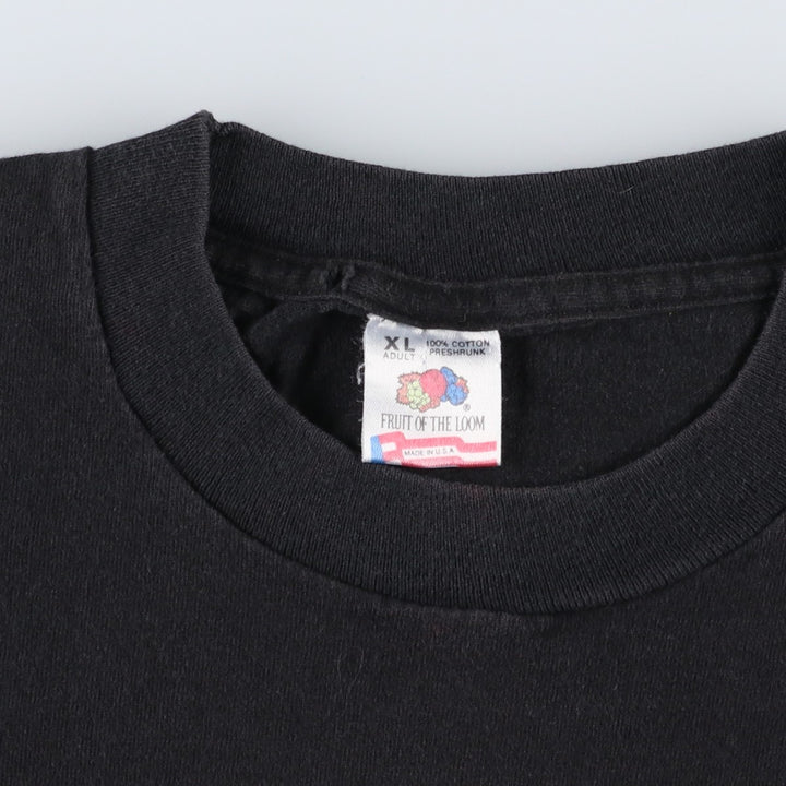 90'S Fruit of the Loom Hieroglyphic Alphabet Print T-Shirt, Made in USA, Men's XL equivalent, Vintage cotton black type Vintage Second Hand