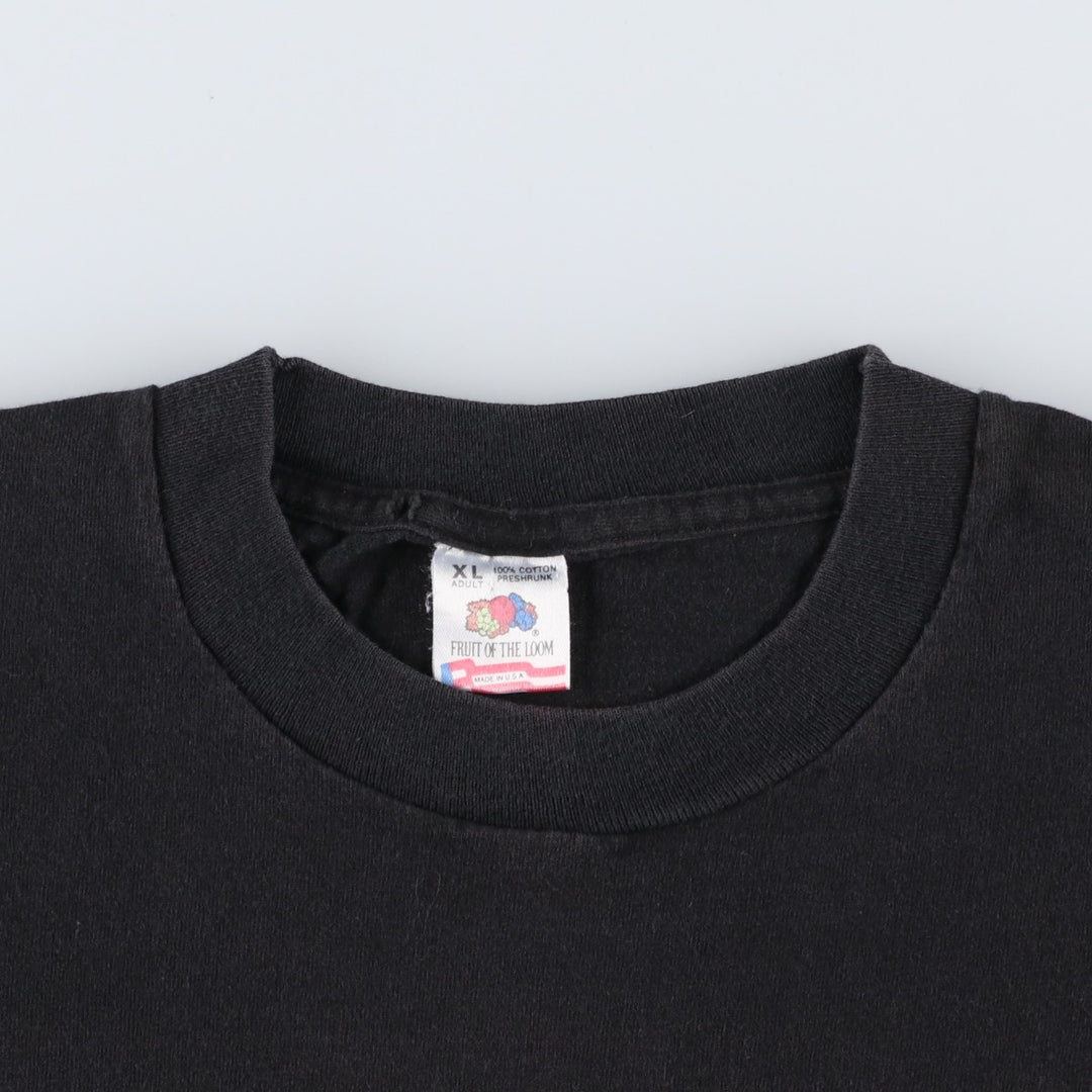 90'S Fruit of the Loom Hieroglyphic Alphabet Print T-Shirt, Made in USA, Men's XL equivalent, Vintage cotton black type Vintage Second Hand