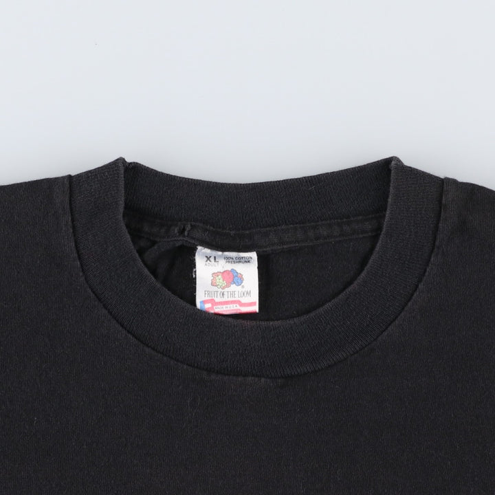 90'S Fruit of the Loom Hieroglyphic Alphabet Print T-Shirt, Made in USA, Men's XL equivalent, Vintage cotton black type Vintage Second Hand